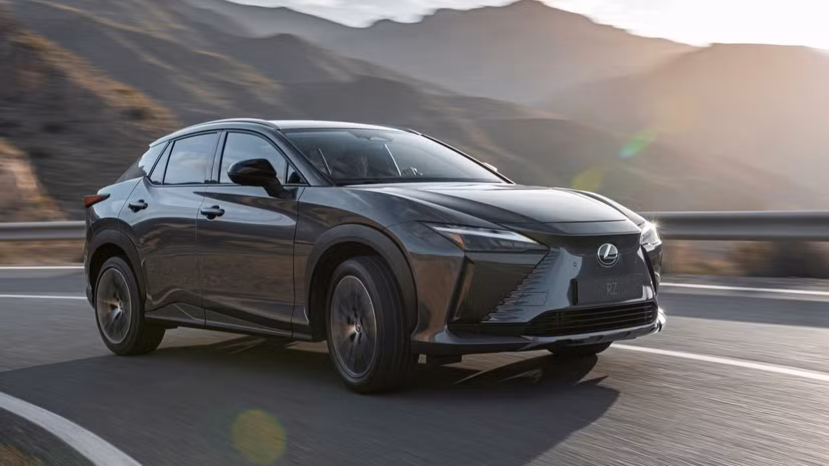 Front three-quarters shot of a 2023 Lexus RZ 450e