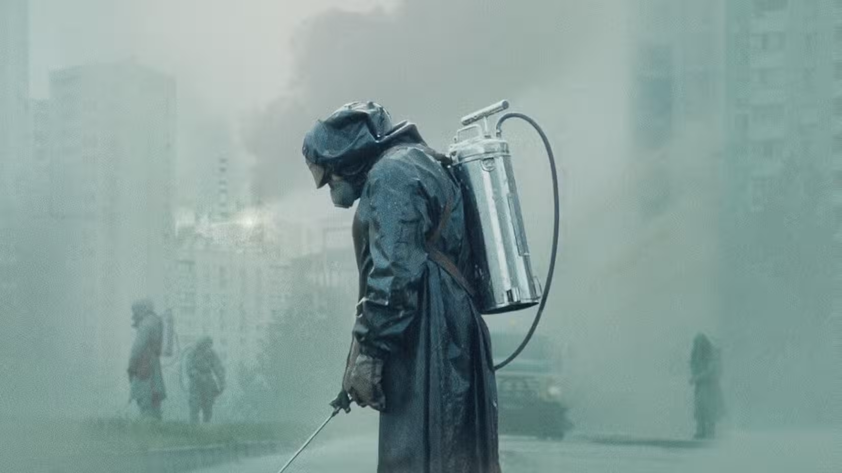 A worker in a hazmat suit in the limited series Chernobyl.