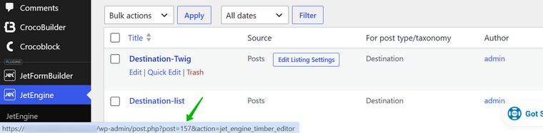 find listing ID JetEngine