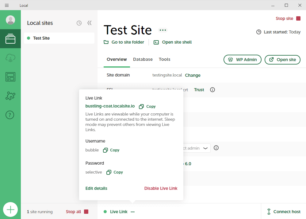 live link feature in local