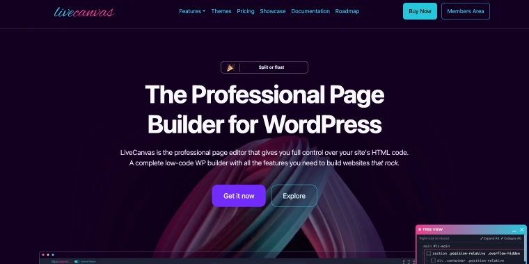 LiveCanvas builder homepage
