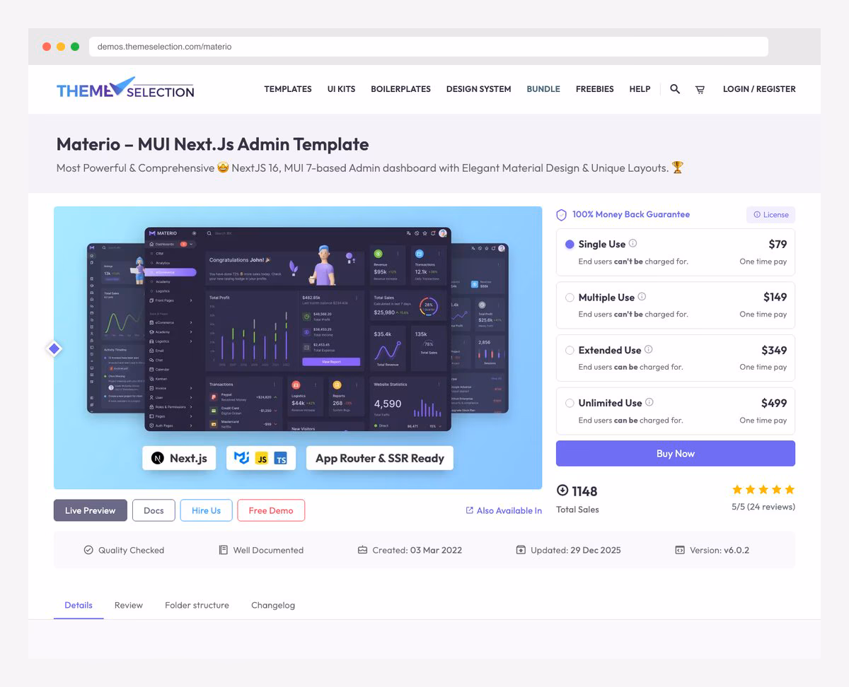 Materio Pro - MUI Next.js Admin Template by ThemeSelection