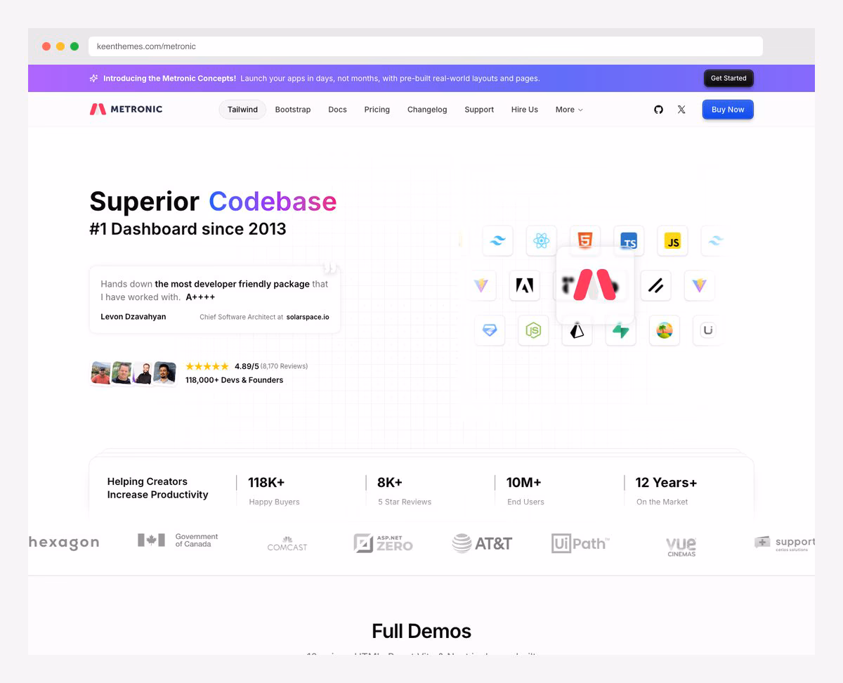 Metronic premium admin dashboard template