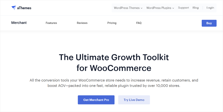 Merchant homepage