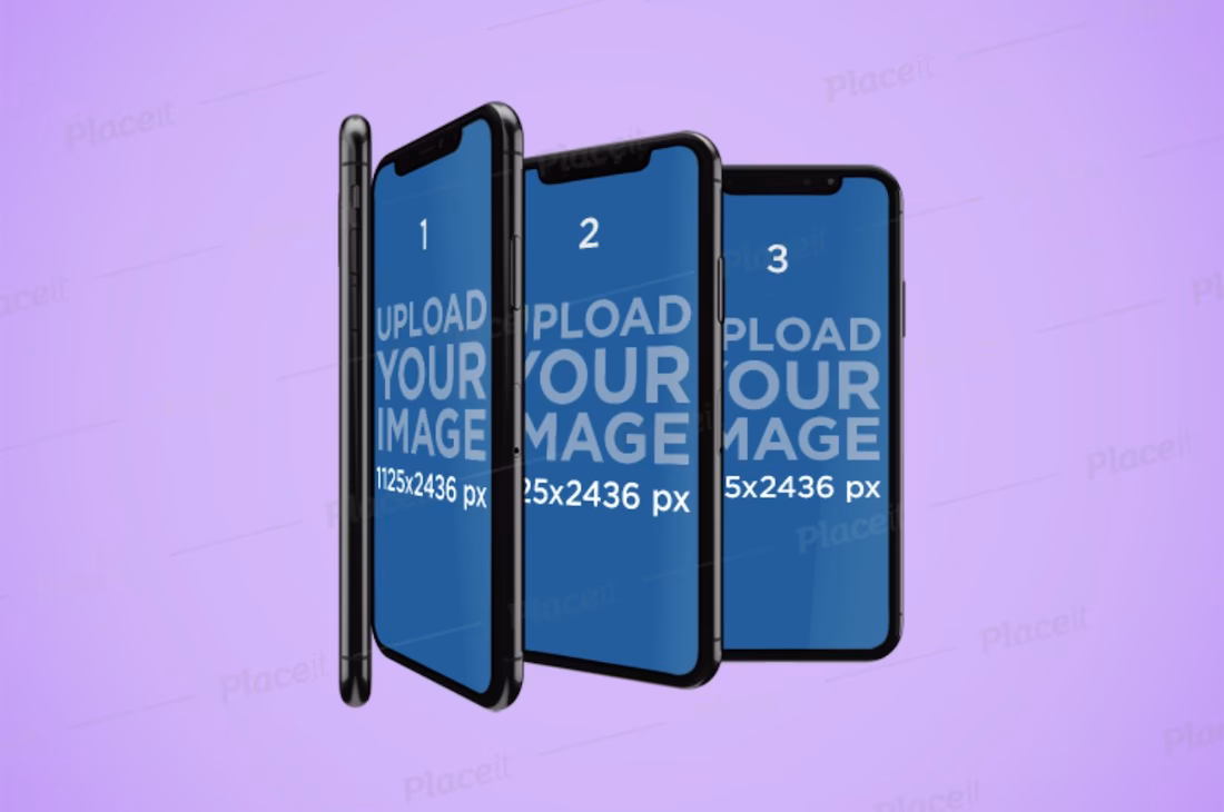 mockup of several iphone xs
