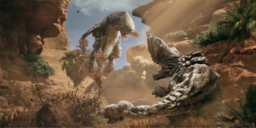 two massive monsters roaring at each other about to fight