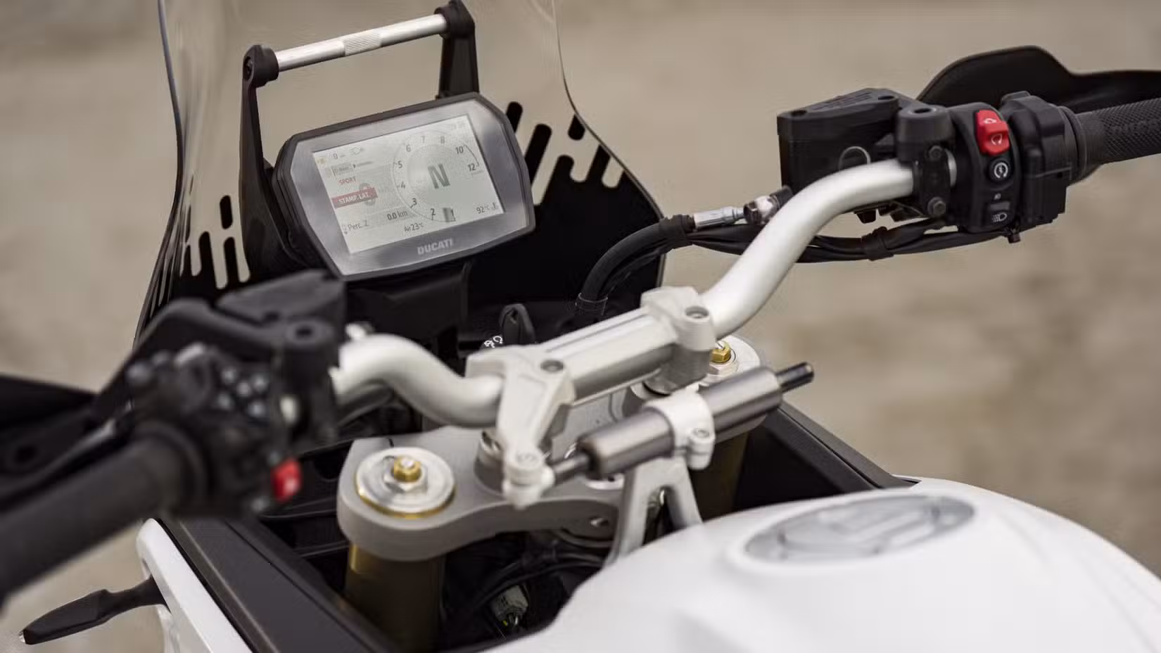 2026 Ducati DesertX V2 TFT screen in action