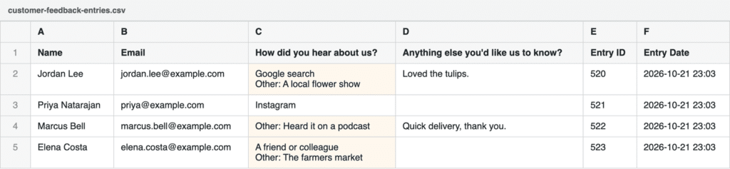 Export checkboxes with other field to csv