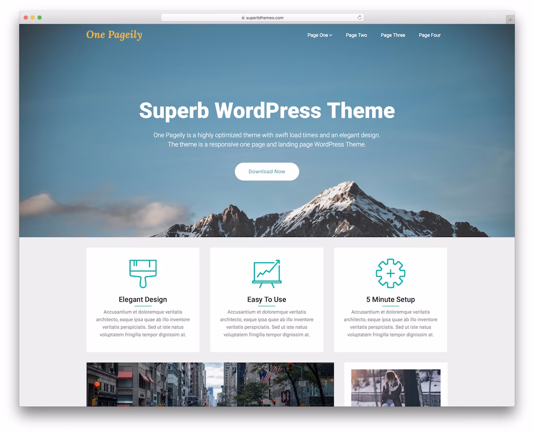 one pageily free wordpress theme
