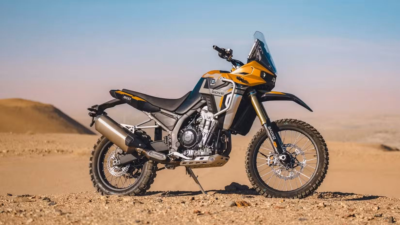 Orange 2026 Kove 800X Rally Parked In A Desert