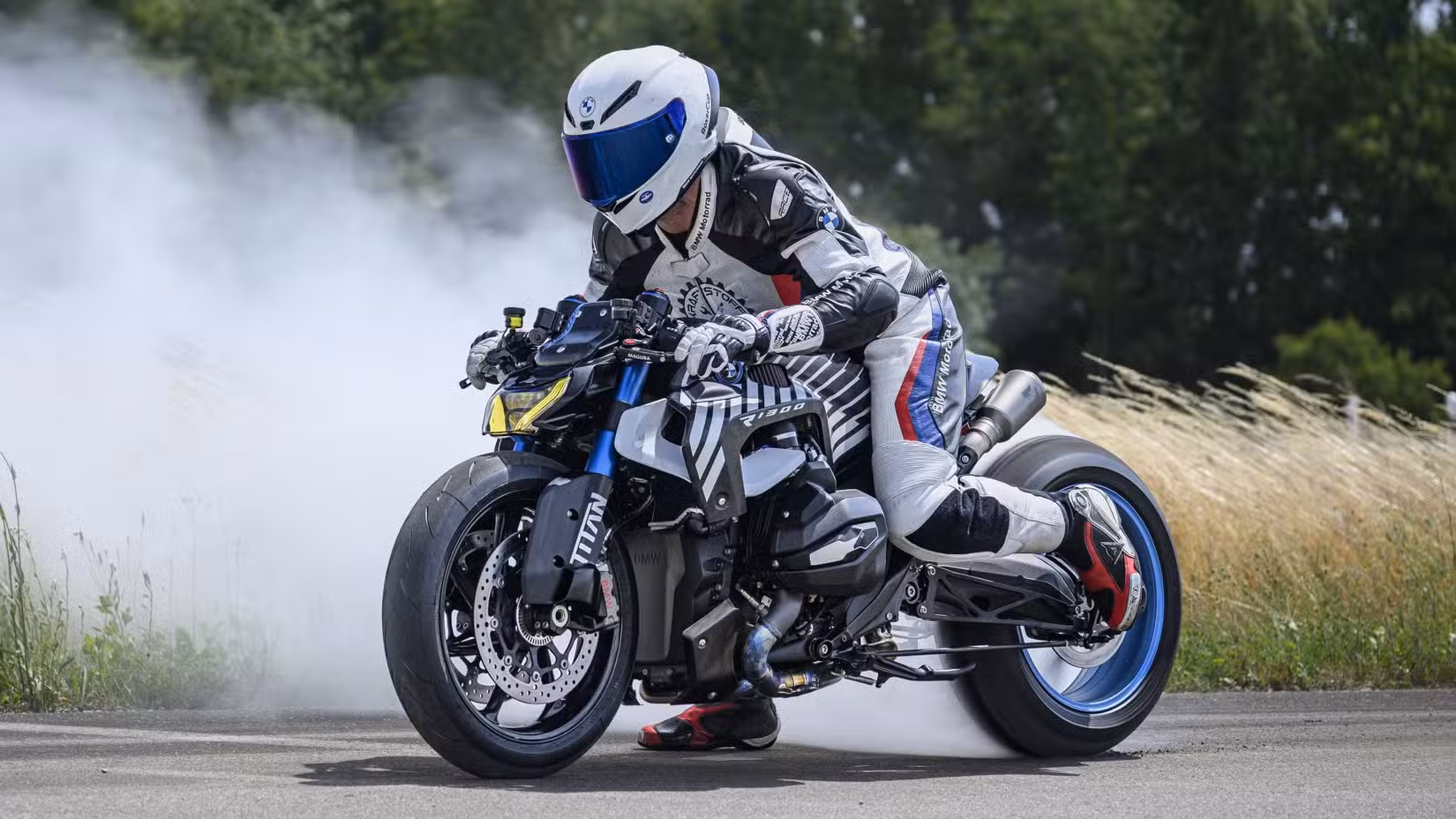 Custom BMW drag bike cinematic shot