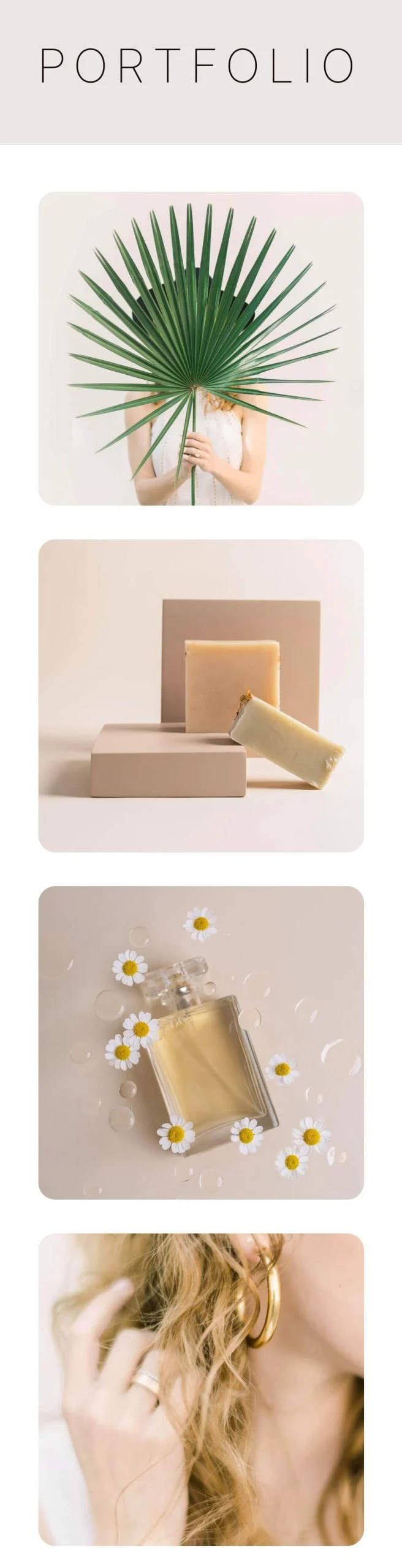 Single-column image gallery on phone