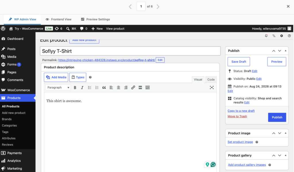 product import preview in WP All Import