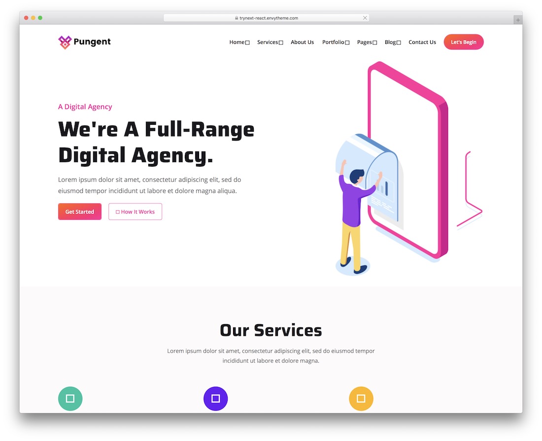 pungent react template