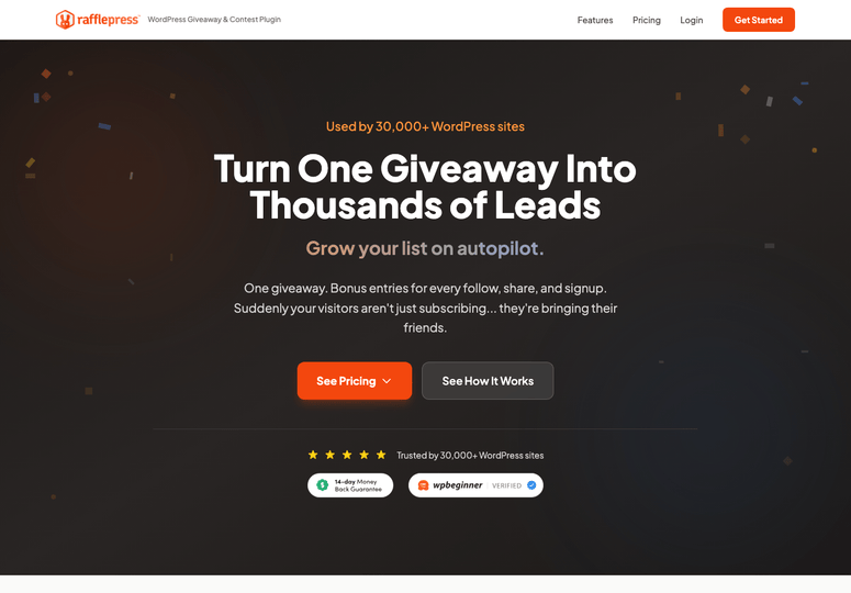 rafflepress viral giveaway plugin homepage