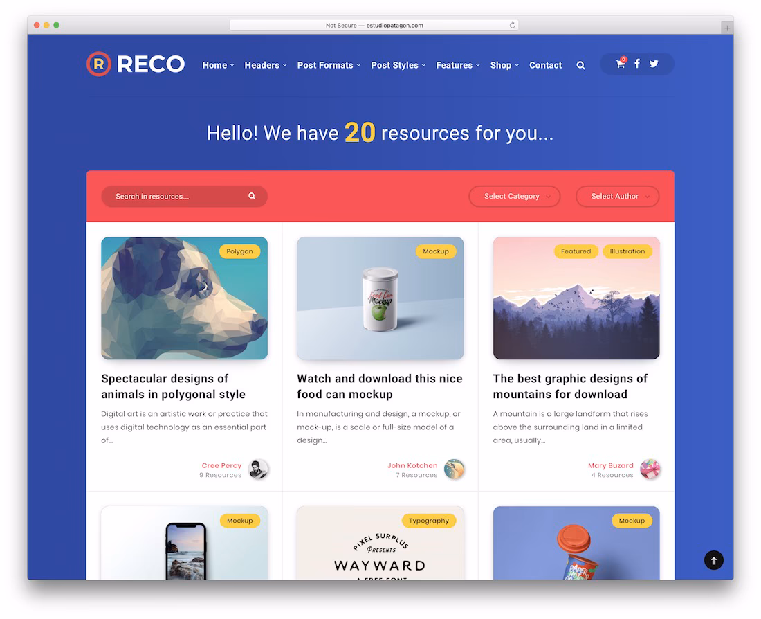 reco easy digital download theme