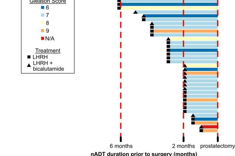 Duration of nADT exposure and genetic variant characterization of prostatectomy specimens from treated and matched control cohorts. Credit: Journal for ImmunoTherapy of Cancer (2026). DOI: 10.1136/jitc-2026-015348 Researchers identify critical window for boosting immunotherapy response in prostate cancer
