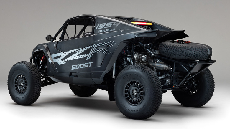 The Polaris RZR Pro R Factory Boost with carbon fiber bodywork