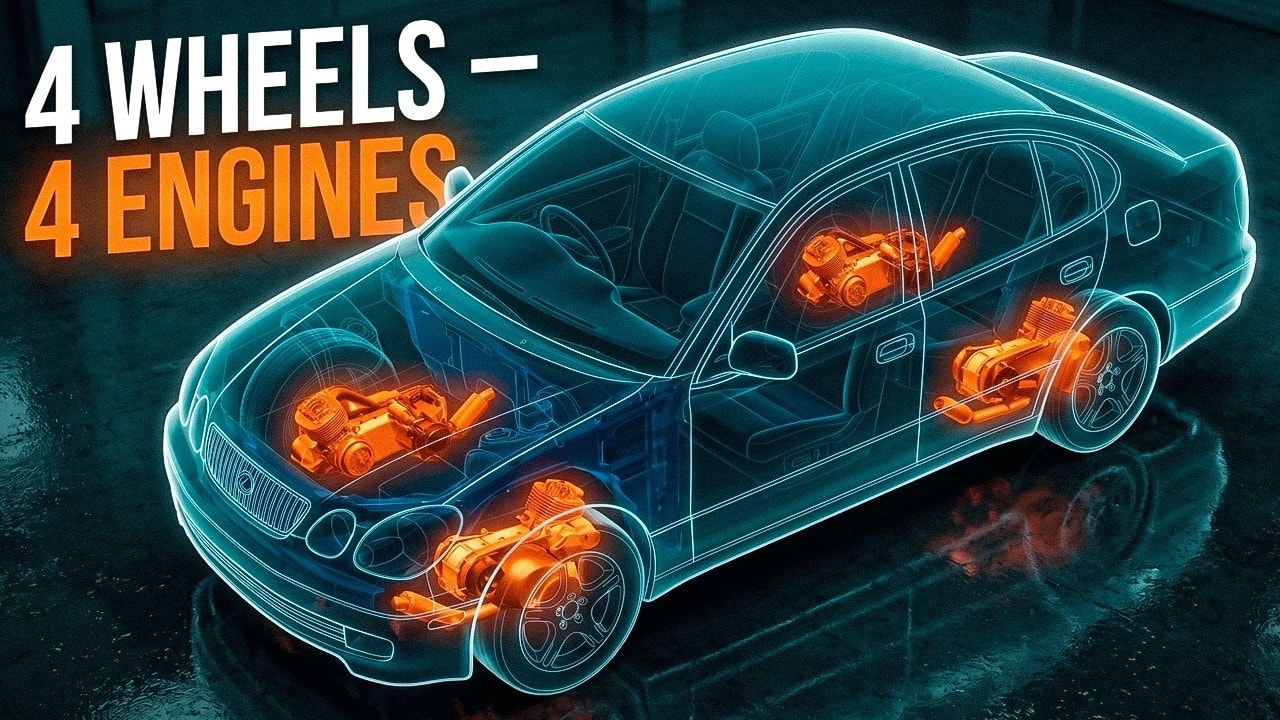 Russian YouTubers Build Quad Combustion-Engined AWD Car, Each Wheel Has Its Own Power and Gearbox