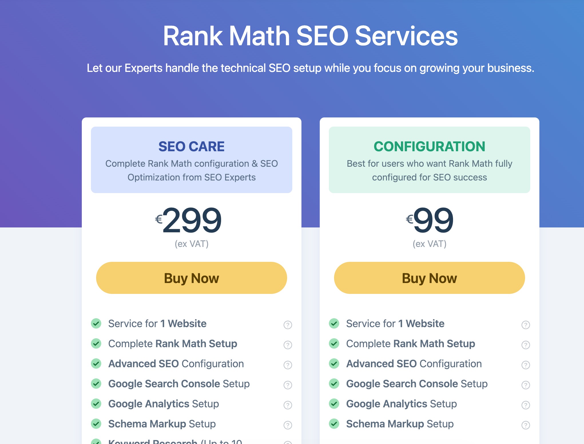 SEO Care Service by Rank Math