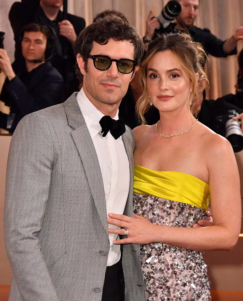 Adam Brody, Leighton Meester attends the 83rd annual Golden Globe Awards at The Beverly Hilton on Ja...