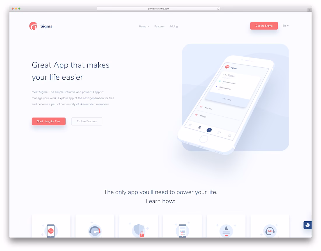 sigma technology website template