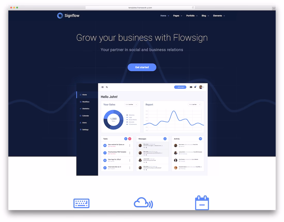 signflow technology website template