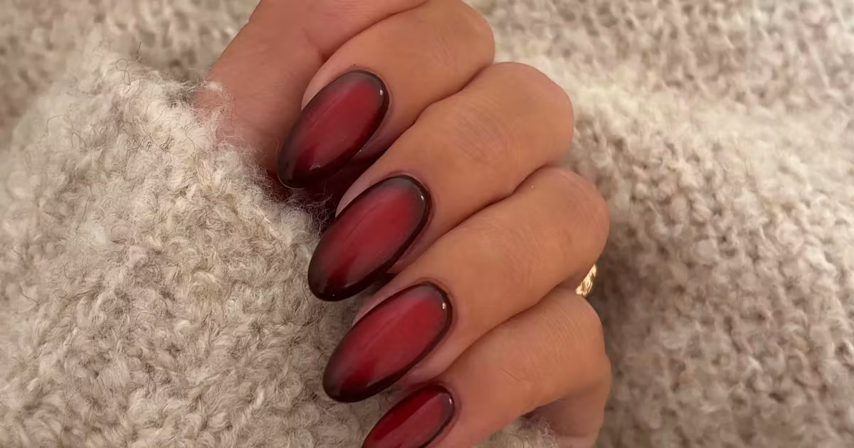 Chocolate-Covered Strawberry Nails Are The Moody Mani Trend For Fall