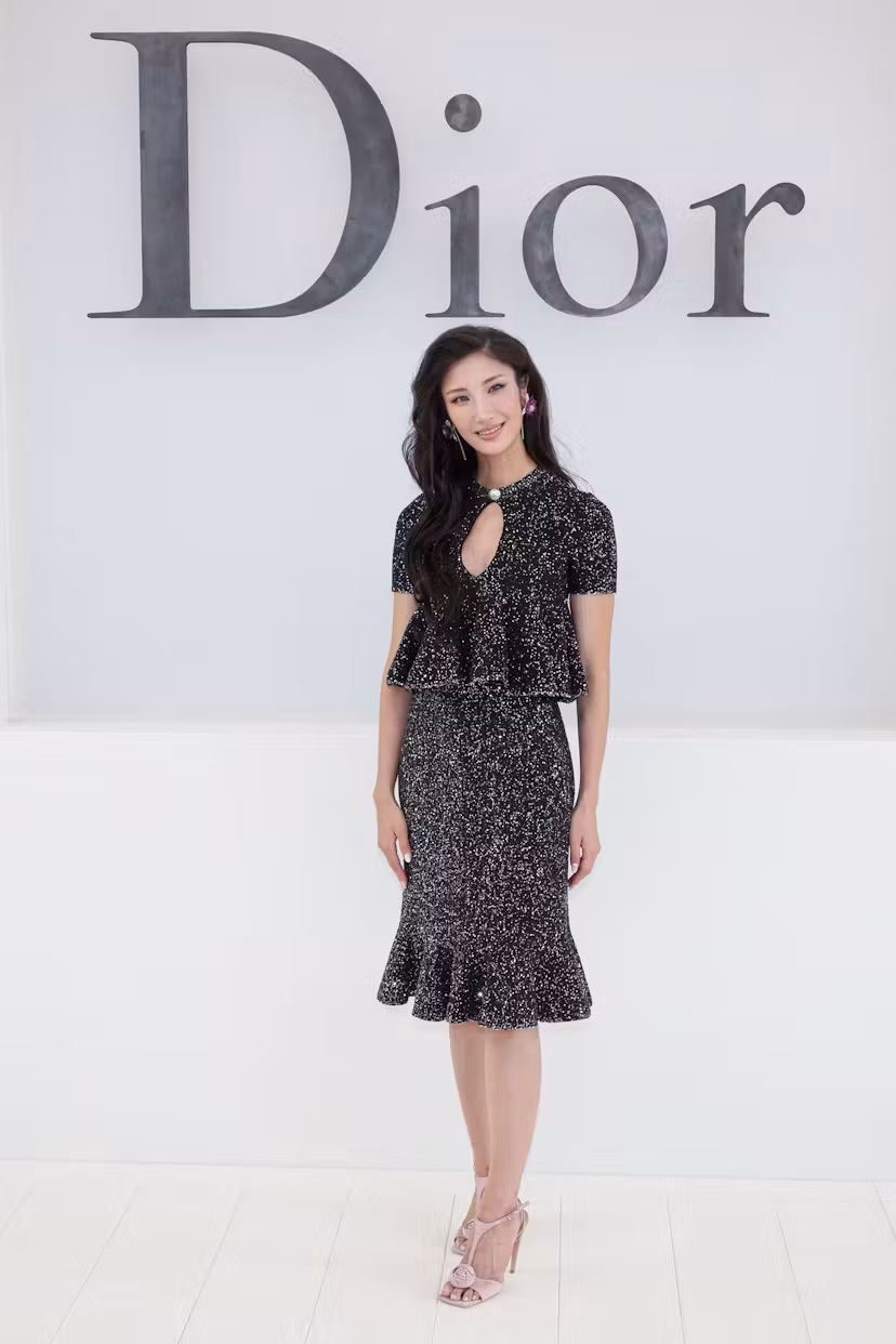 South Korean and US singer Kim Eun-Jae aka Ejae poses for a photocall ahead of the Christian Dior Wo...
