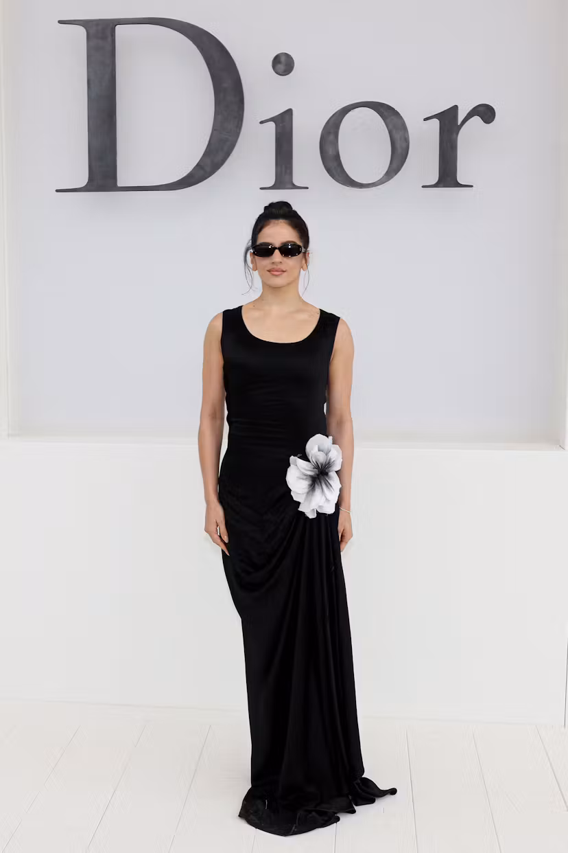 Spanish singer and songwriter Rosalia poses for a photocall ahead of the Christian Dior Women's Spri...