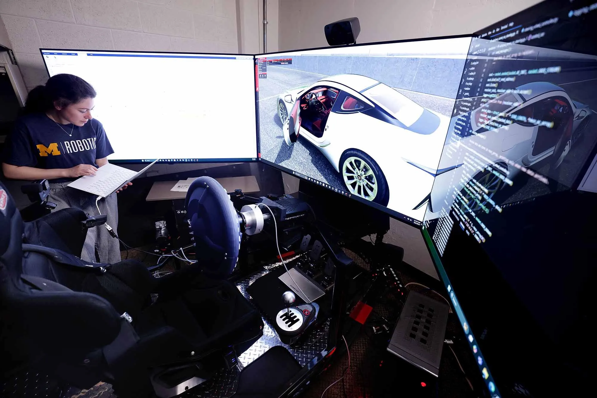 University of Michigan steering wheel communication test