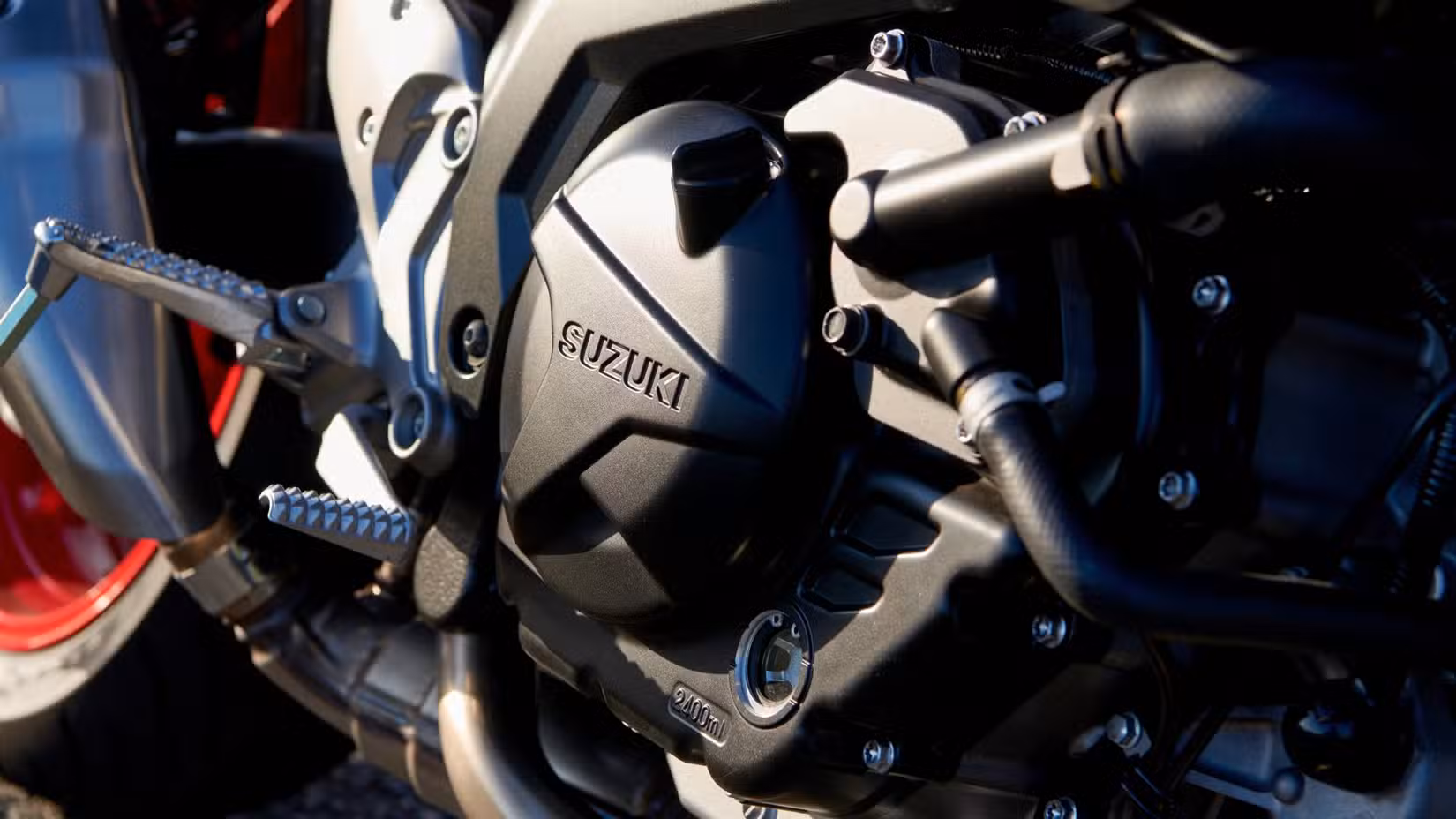 2027 Suzuki SV-7GX Engine Case closeup shot