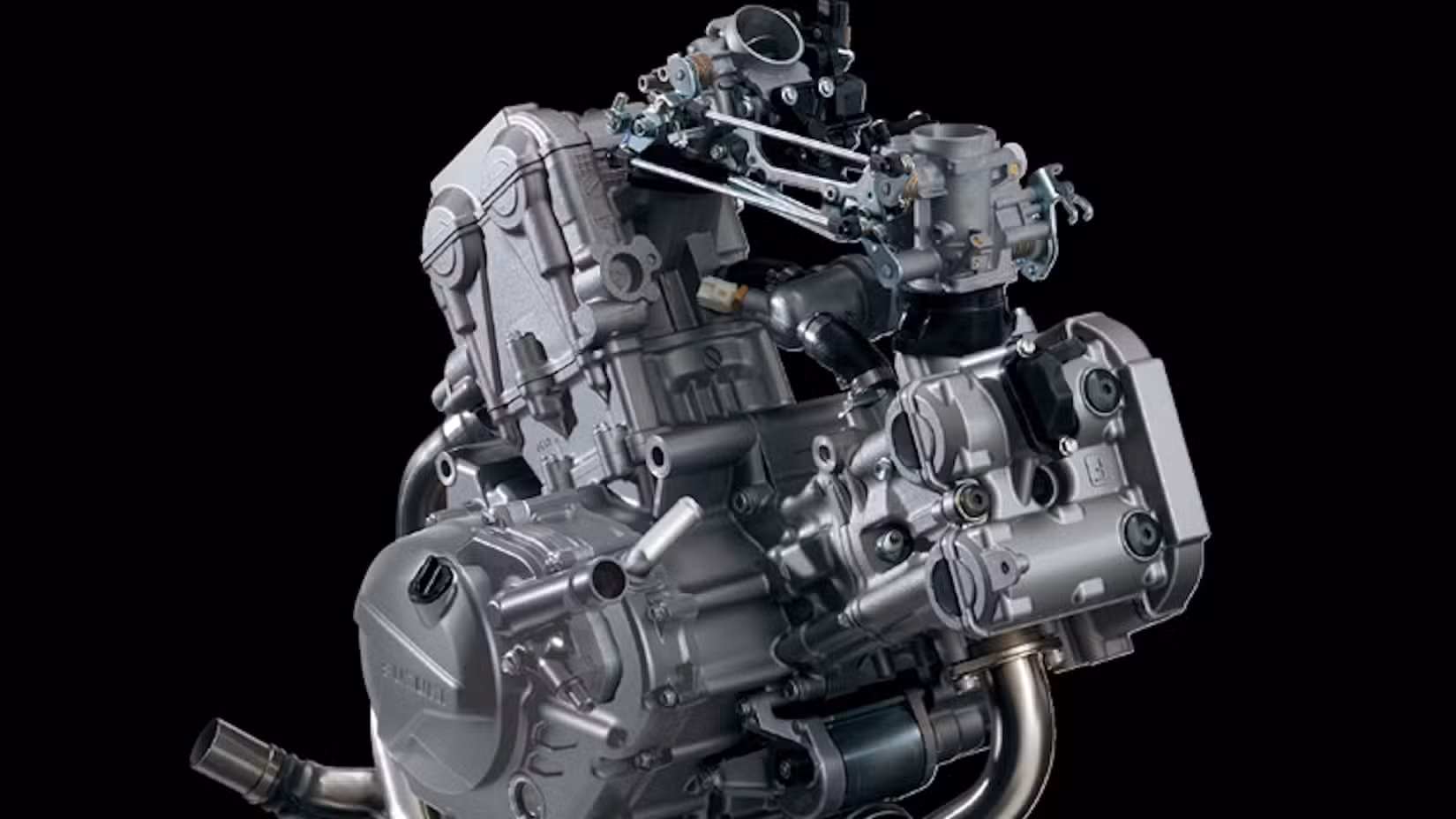 Studio shot of a Suzuki 650 V-twin engine 