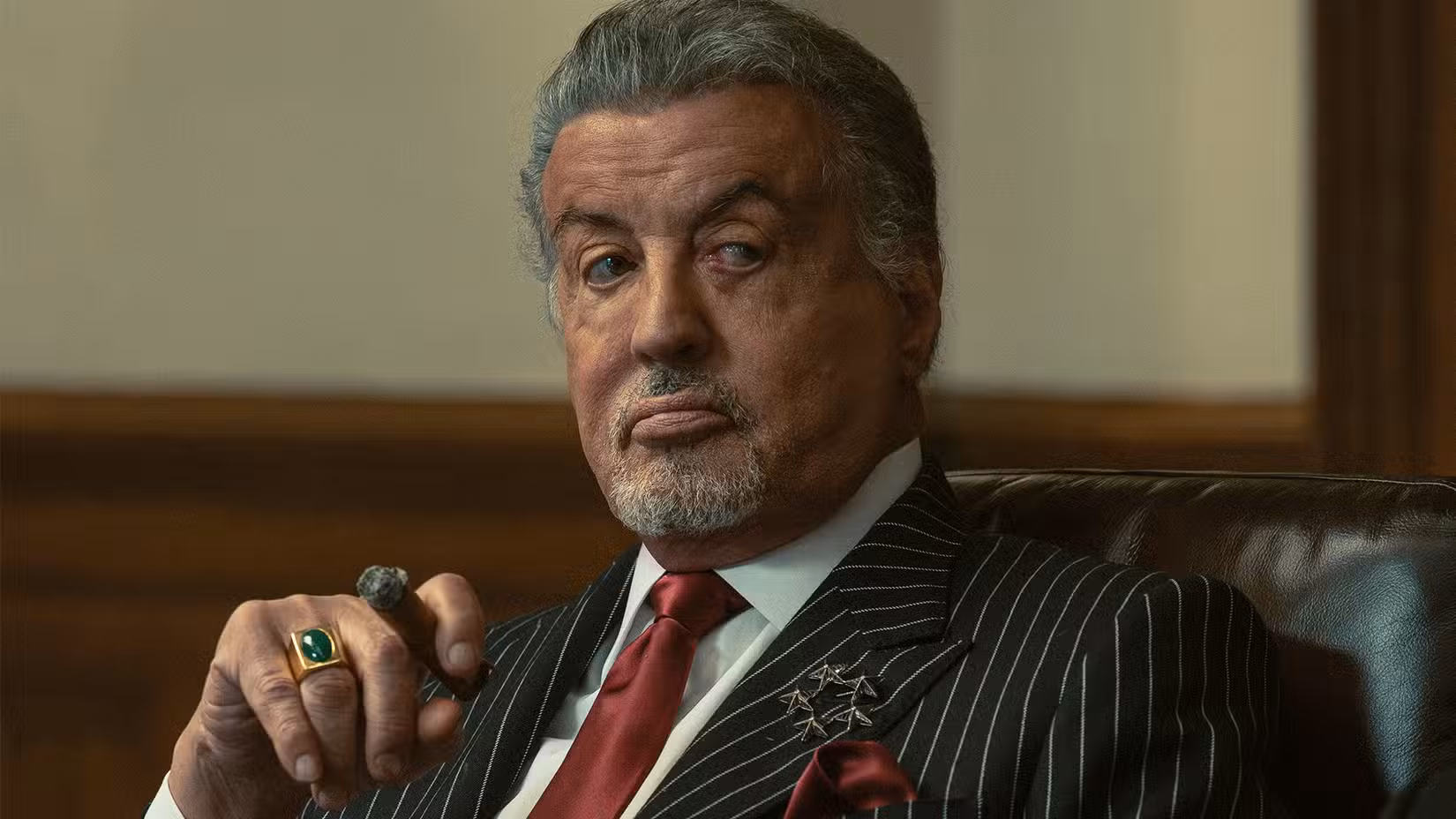 Sylvester Stallone as Dwight Manfredi in Tulsa King, episode 1, season 4