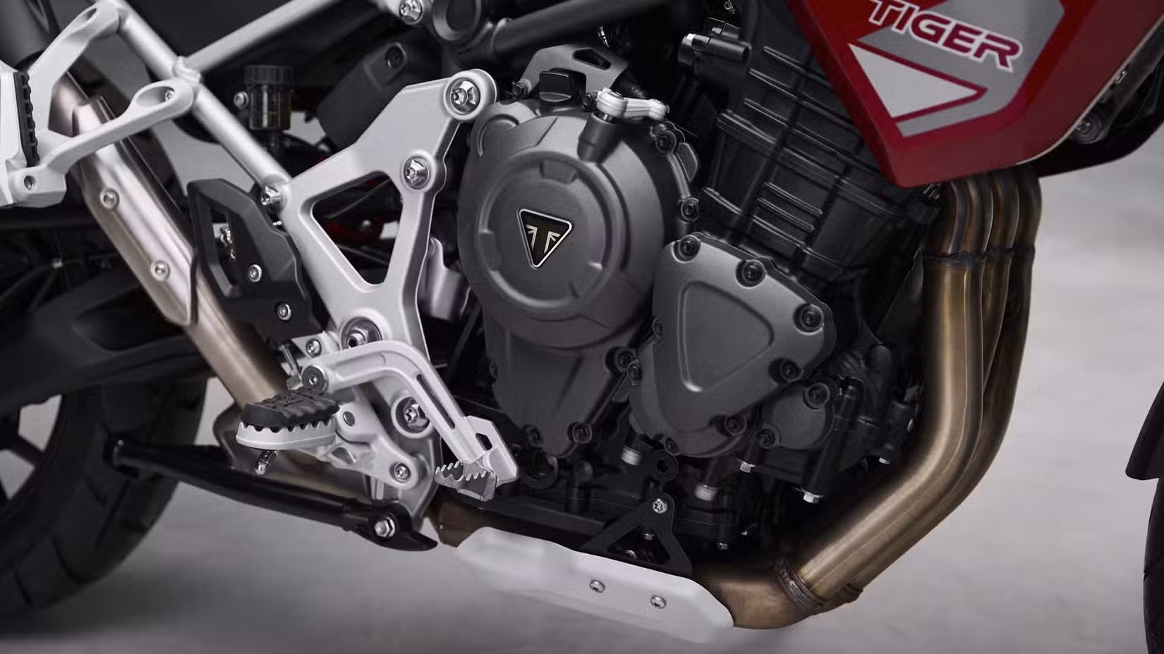 Triumph Tiger 1200 GT Pro engine close up detail