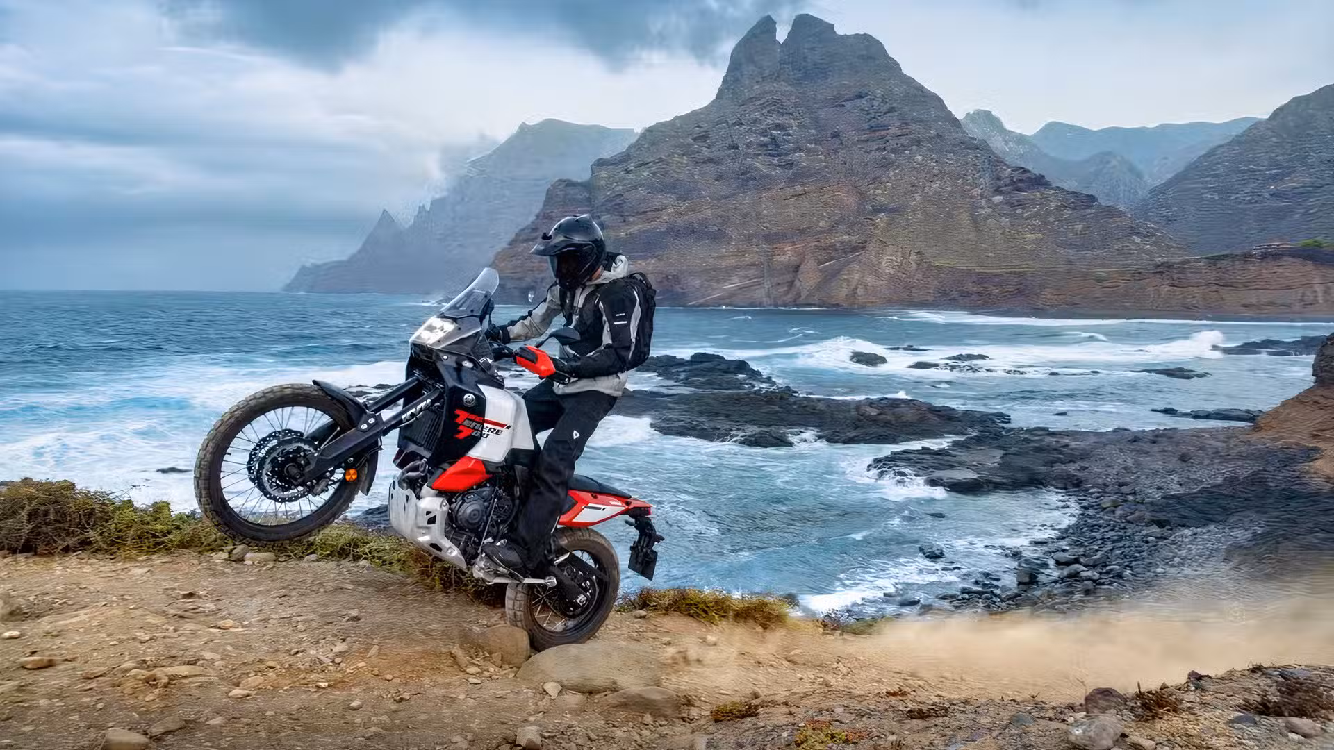 Action shot of the Yamaha Tenere 700 World Raid off road