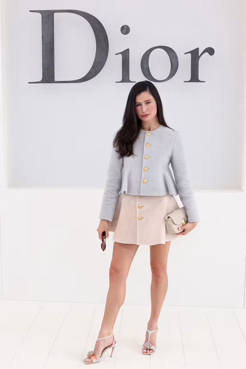 US content creator Delaney Rowe poses for a photocall ahead of the Christian Dior Women's Spring/Sum...