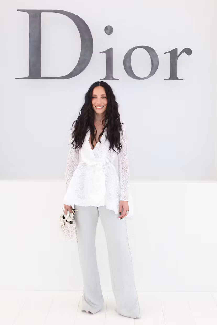 US TV personality Tefi Pessoa poses for a photocall ahead of the Christian Dior Women's Spring/Summe...