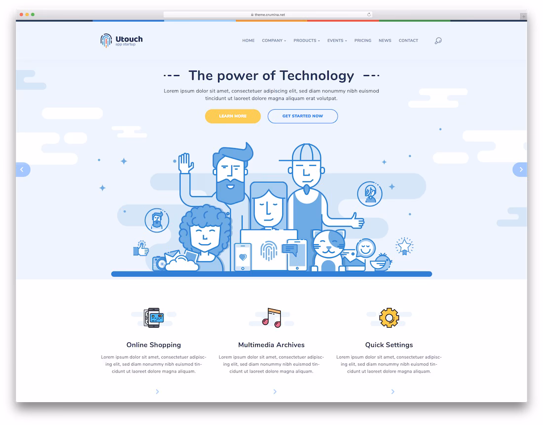utouch technology website template