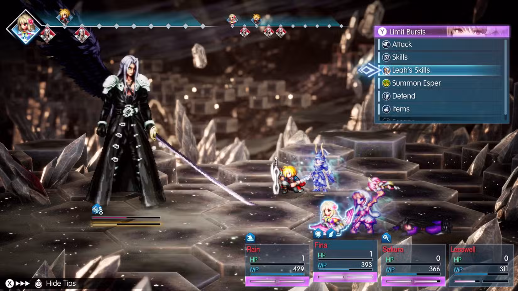 A party stands mostly dead in front of Sephiroth in Final Fantasy Resonance