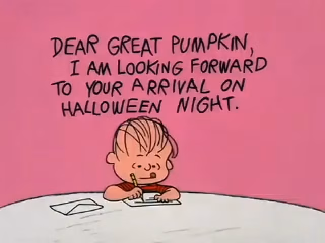 Linus Great Pumpkin Charlie Brown