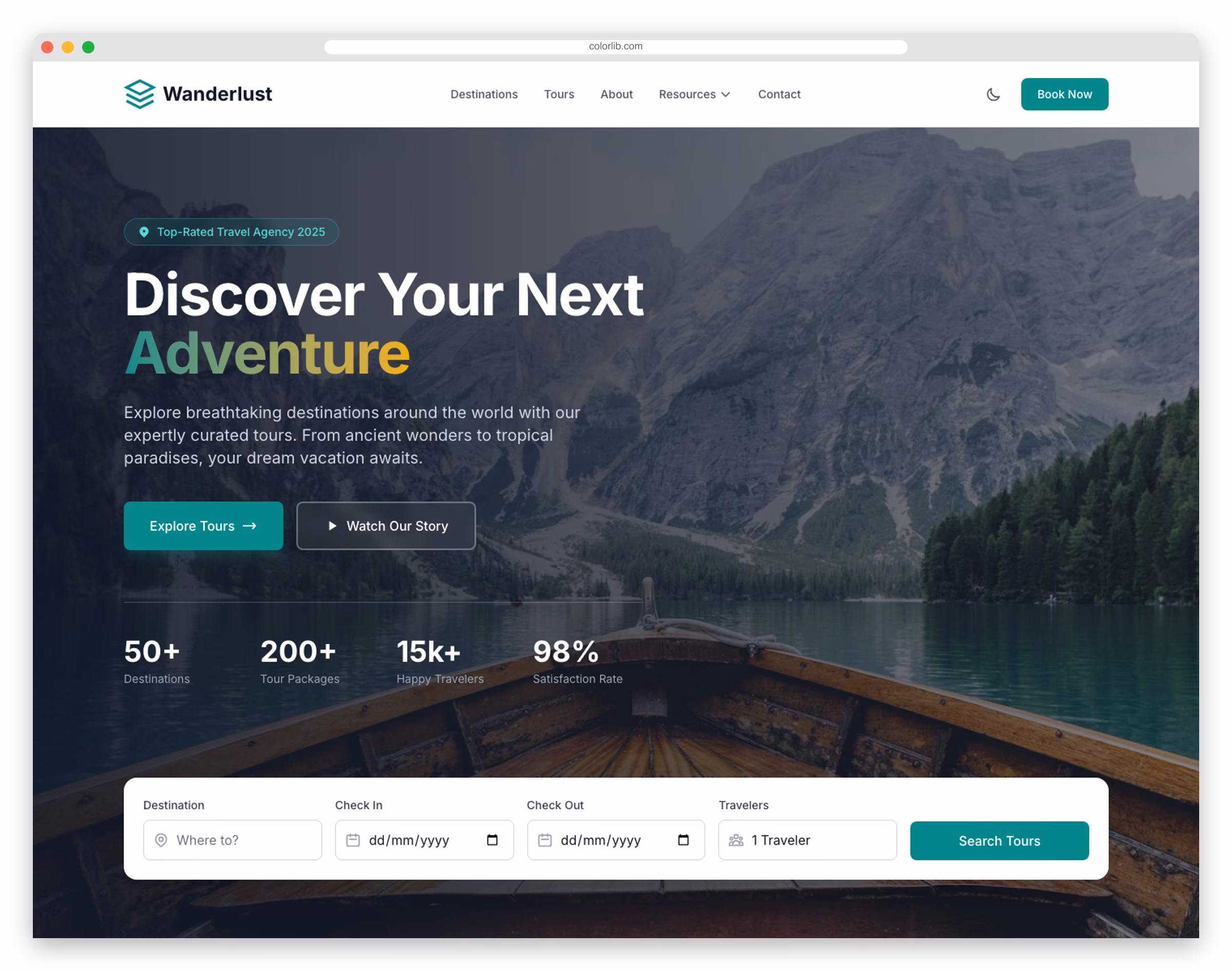 Wanderlust - Free Tailwind CSS Travel Website Template