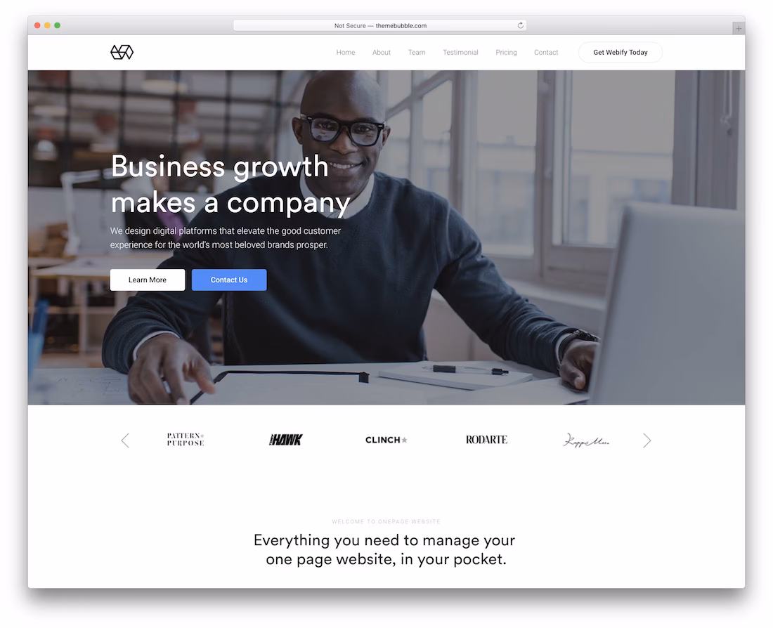 Webify webify landing page wordpress theme