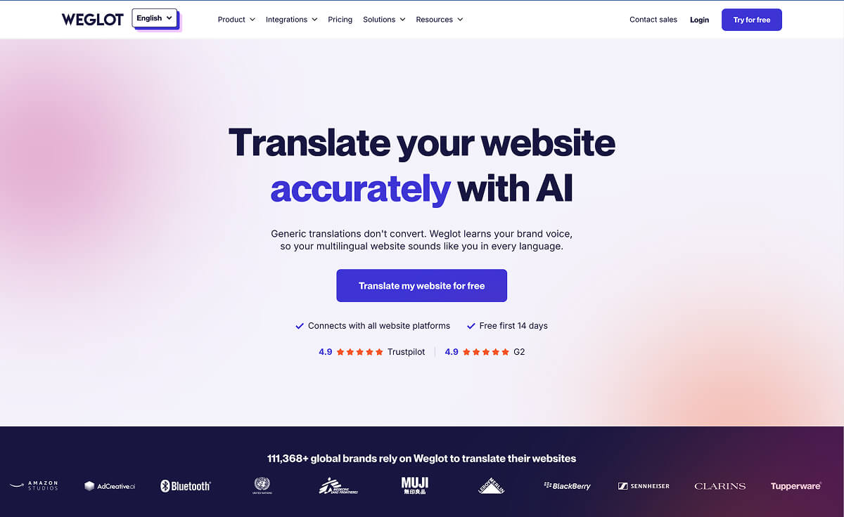 Weglot's website.