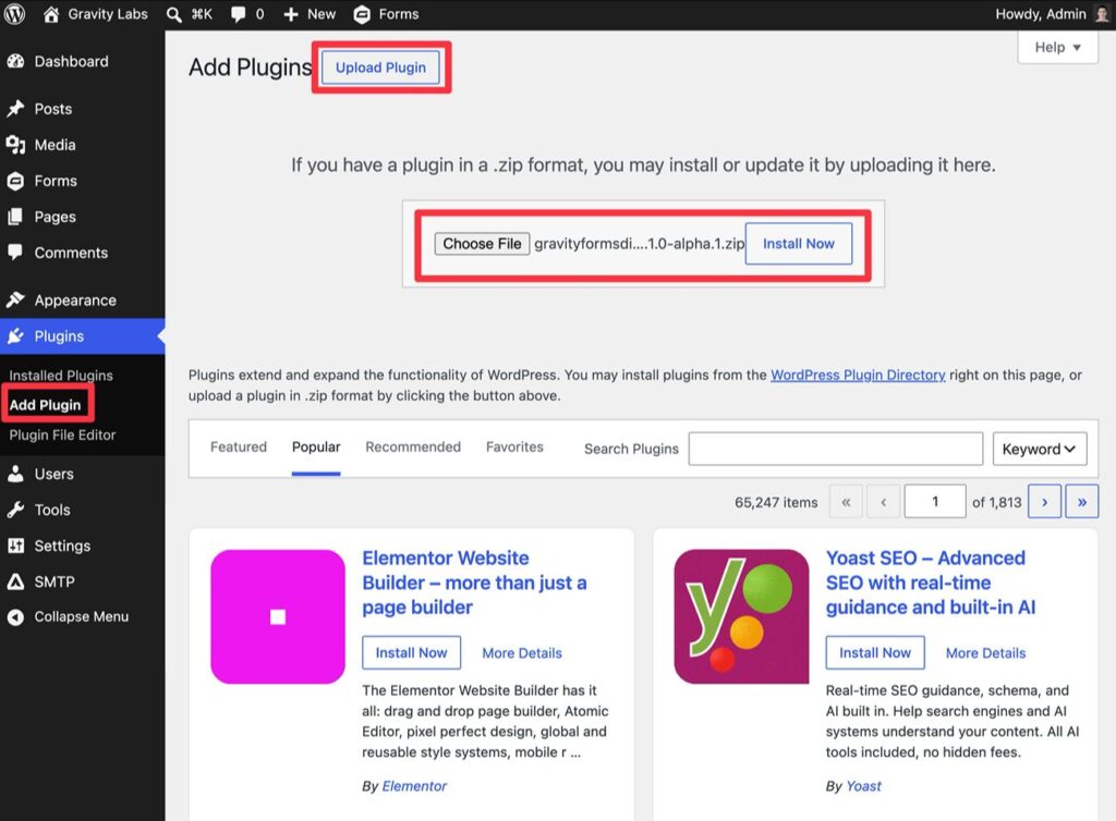 Install the Gravity Forms Discord Add-On