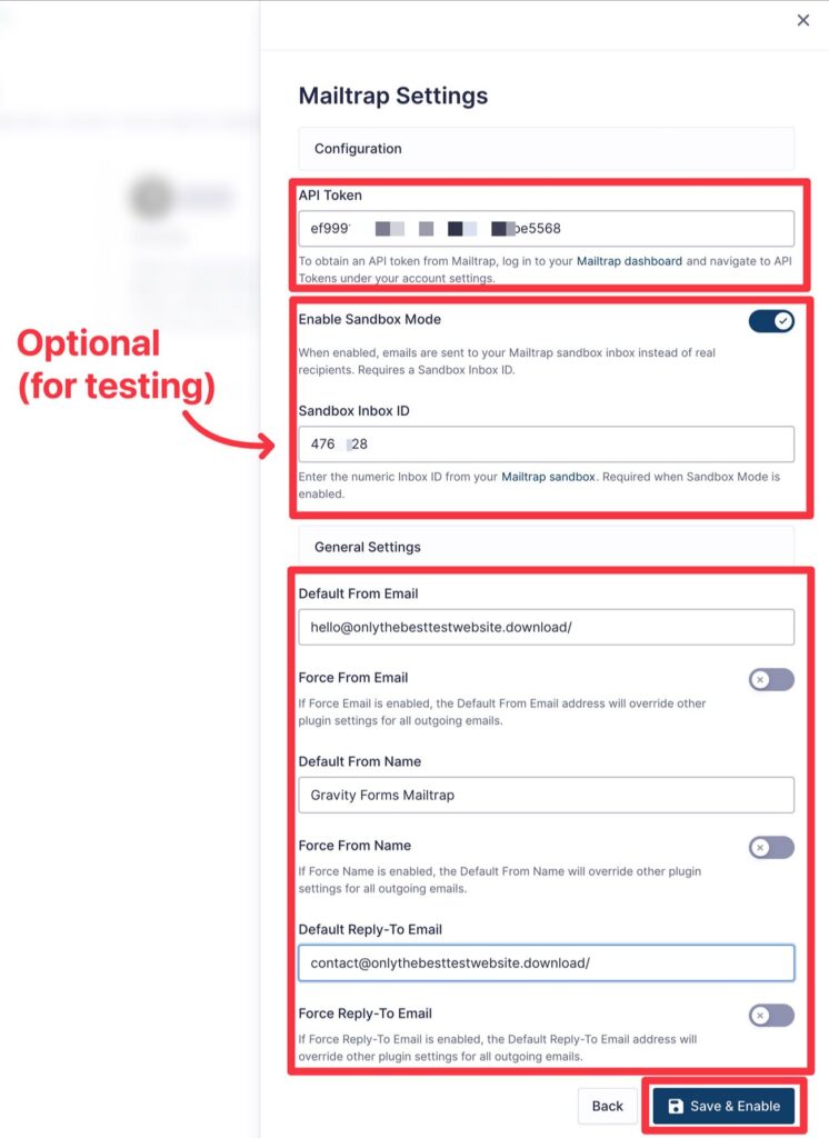 Configure Mailtrap integration