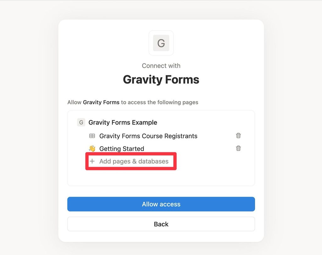 Give access to pages