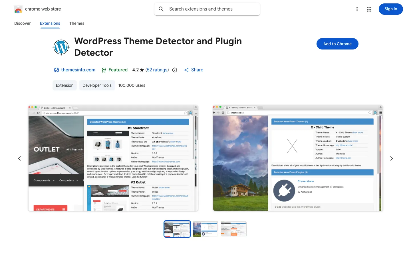 WordPress Theme Detector and Plugin Detector in the Chrome Web Store