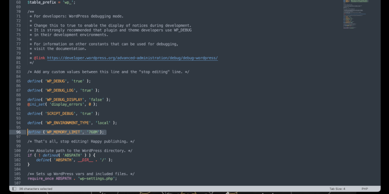increasing the WP_MEMORY_LIMIT
