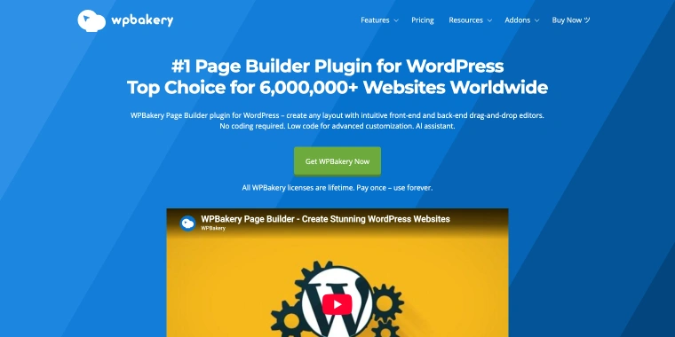 WPBakery Page Builder homepage